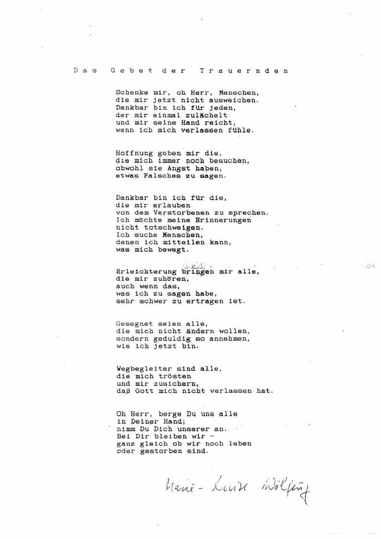 Was sagt man bei einem Trauergottesdienst?