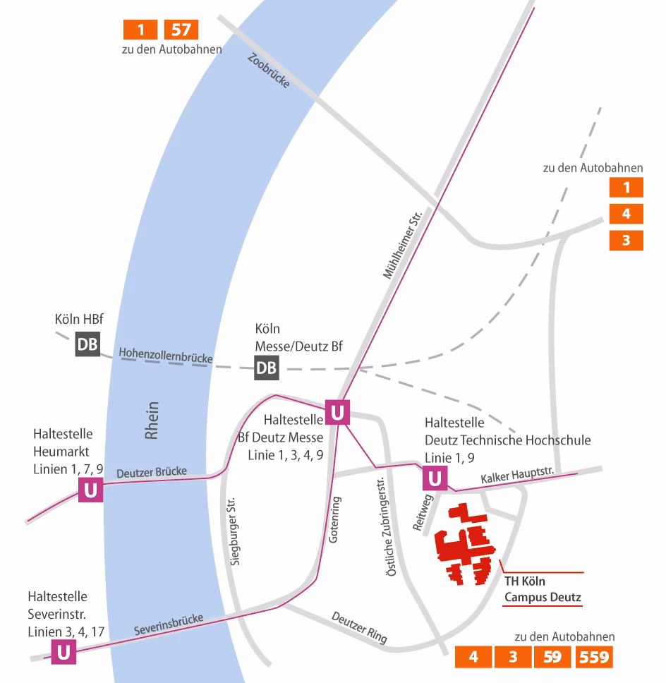 Wo befindet sich die Mensa IWZ Deutz?