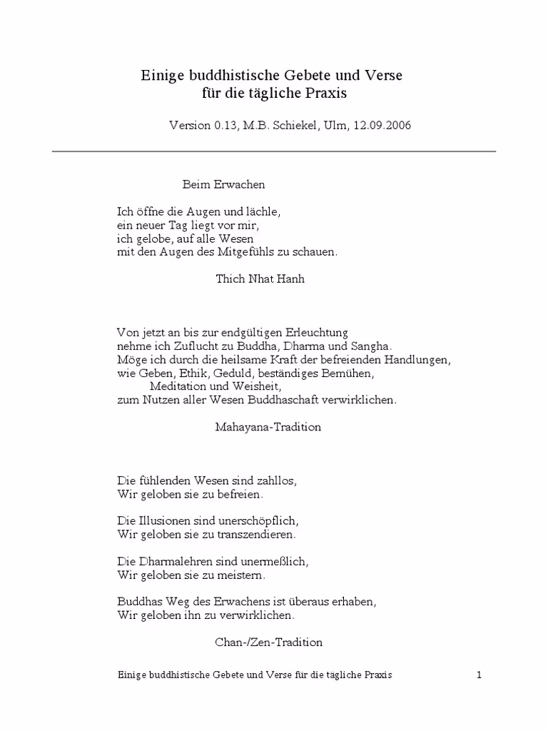 Was sollte man zu Beginn des Gebets beachten?