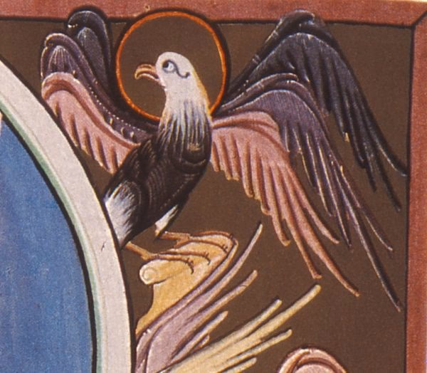Was symbolisiert der Adler für den Verfasser des „geistlichen Evangeliums“?