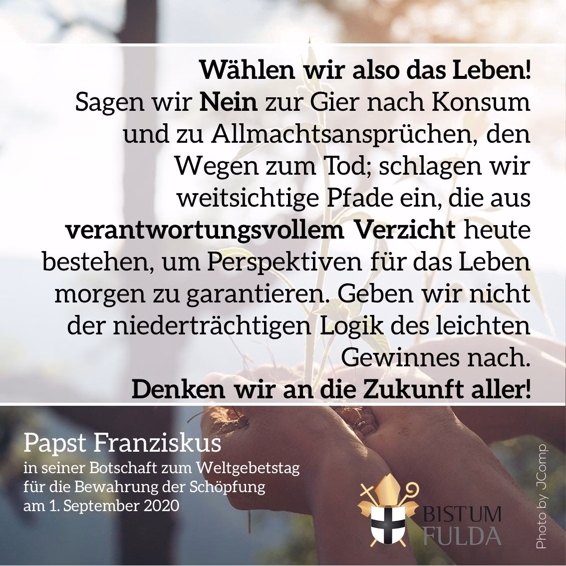 Wann ist der Weltgebetstag für die Bewahrung der Schöpfung?