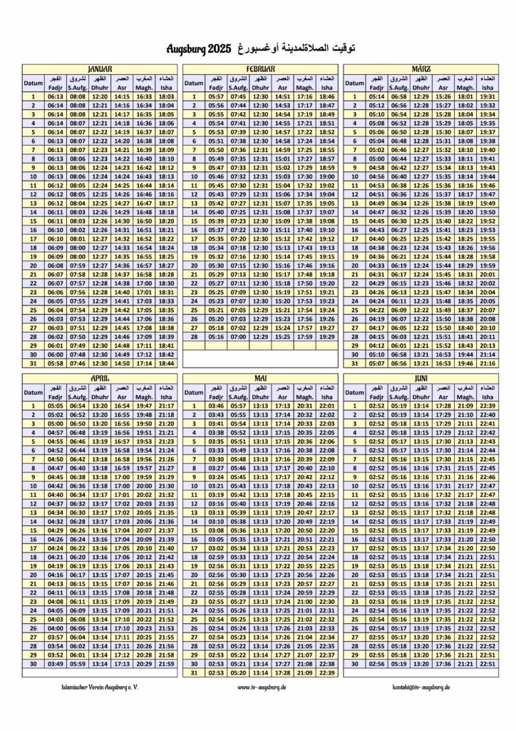 Welche Methoden werden zur Berechnung der Gebetszeiten angewendet?