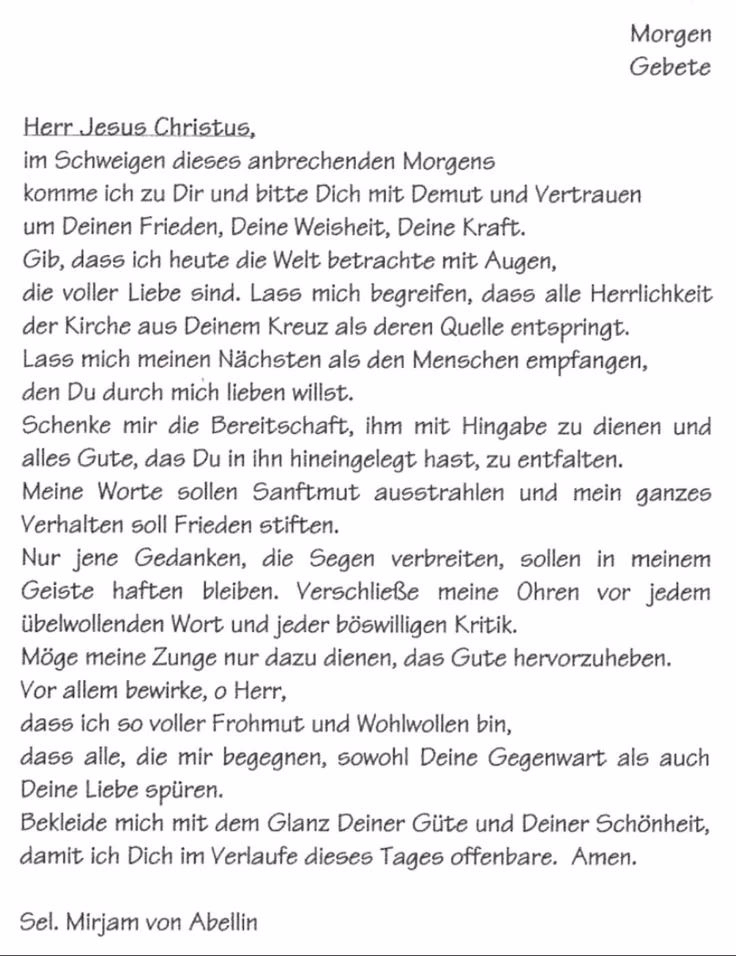 Was ist das passende Gebet?