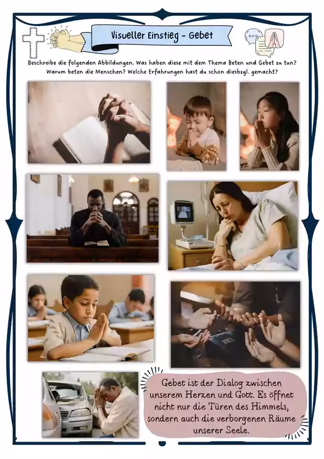 Wie kann man eine Religionsstunde beginnen?