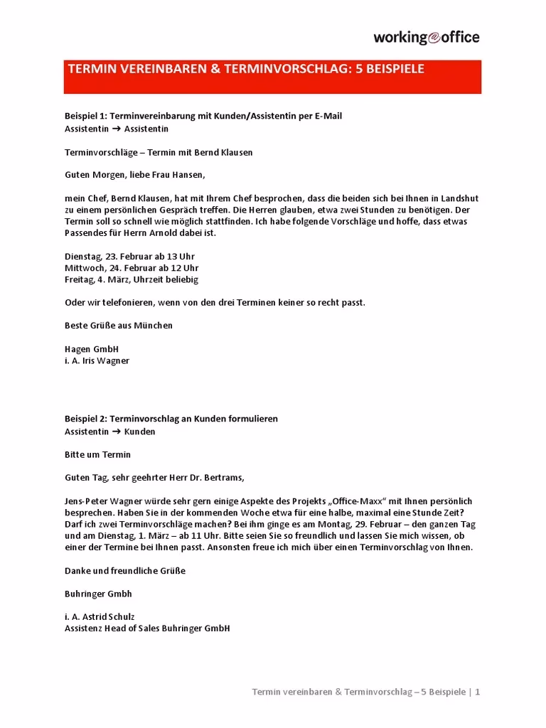 Wie schreibe ich einen Termin?