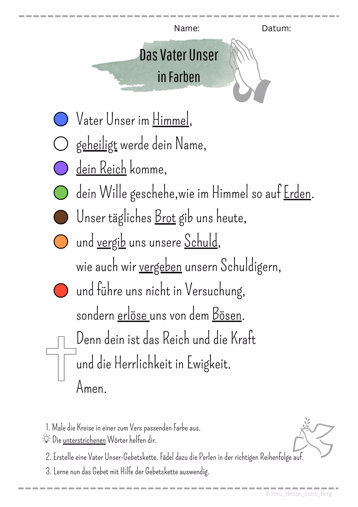 Was bedeutet das Gebet „Vater unser“?